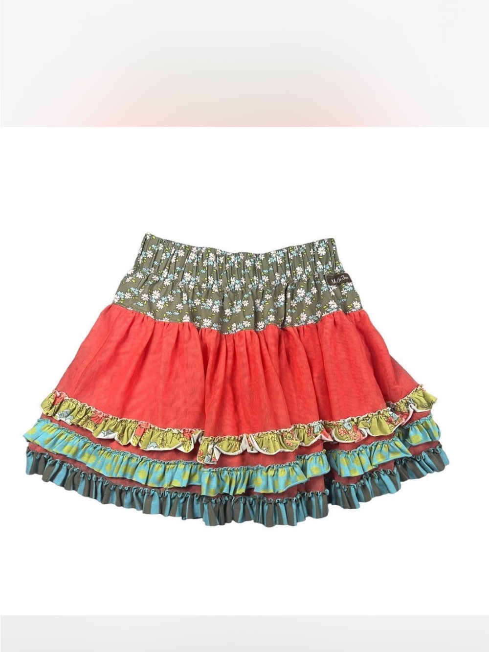 Matilda Jane Girls' coral-orange Tiered Ruffle Skirt, size 14